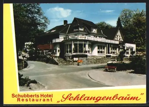 AK Bendestorf, Schubberts Hotel-Restaurant-Café Schlangenbaum an der Kreuzung