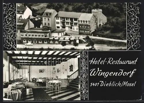 AK Dieblich /Mosel, Hotel-Restaurant Wingendorf, Innen- und Aussenansicht
