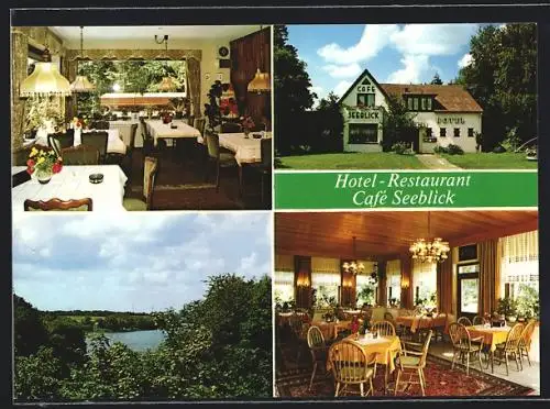 AK Sankelmark-Bilschau, Hotel-Restaurant Café Seeblick mit Innenansichten