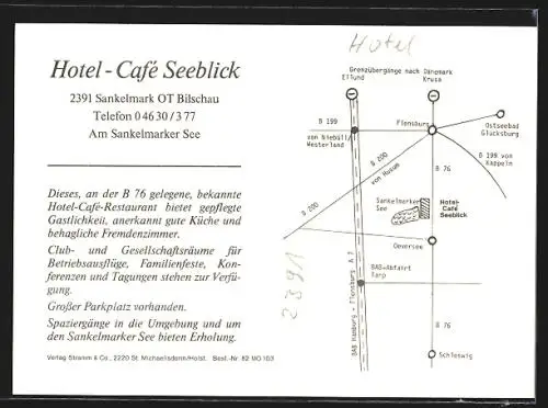 AK Sankelmark-Bilschau, Hotel-Restaurant Café Seeblick mit Innenansichten