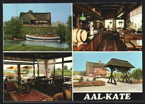 AK Uetersen-Neuendeich, Restaurant Aal-Kate, reetgedecktes Haus, Innenansichten