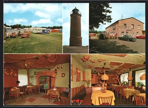 AK St. Peter-Ording-Böhl, Gaststätte zum Leuchtturm mit Innenansichten