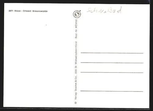 AK Ihlow-Simonswolde, Windmühle, Kirche mit Friedhof, Schwimmbad