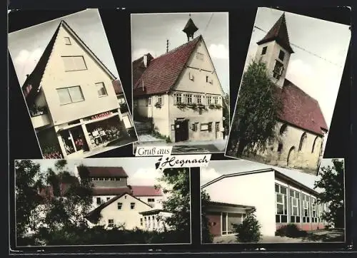 AK Hegnach, Haushaltswaren Schwarz, Garterstr. 47, Kirche, Rathaus, Schule