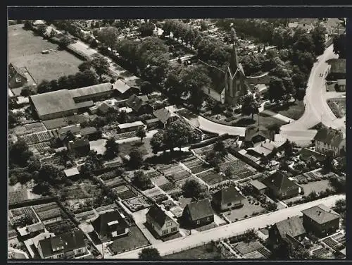 AK Kropp, Ortsansicht vom Flugzeug aus