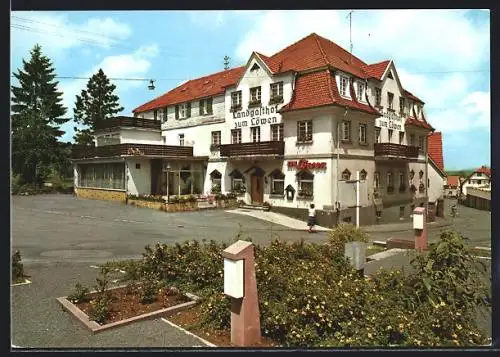 AK Waldkatzenbach /Hoher Odenwald, Landgasthof zum Löwen, Strassenpartie