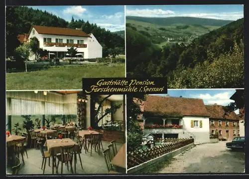 AK Krausenbach / Spessart, Gaststätte-Pension Ferschenmühle, Inh. Heinz Brand, Aussen- und Innenansichten