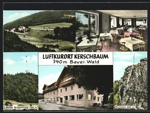 AK Kerschbaum / Bayer. Wald, Pension Kerschbaum, Sender Brotjacklriegl, Büchlstein