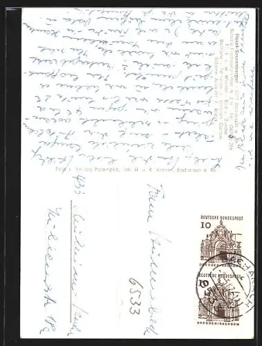 AK Bacharach a. Rh., Hotel Sussenburger, Panorama mit Rheindampfer