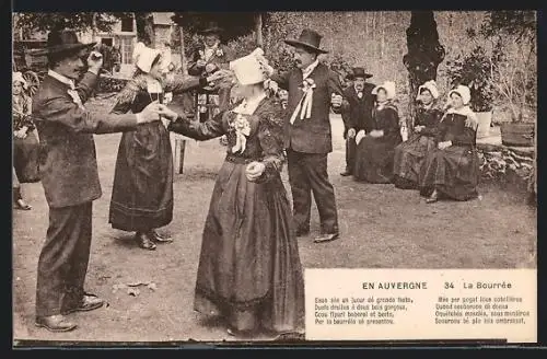 AK Auvergne, La Bourrée et Les Costumes