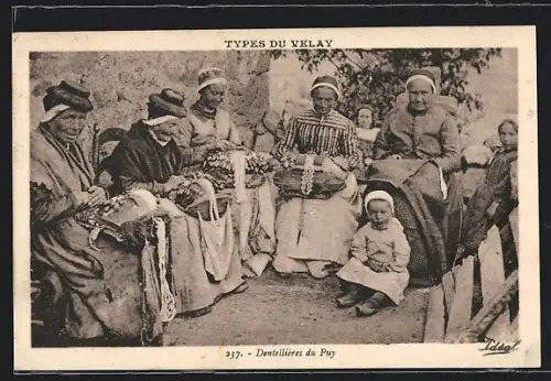 AK Puy, Les Dentellières du Puy, Types du Velay, Auvergne