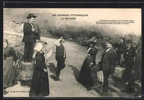 AK Auvergne, La Bourrée, Les Cévennes Pittoresques