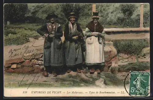 AK Vichy, Les Malavaux, Types de Bourbonnaises, Auvergne