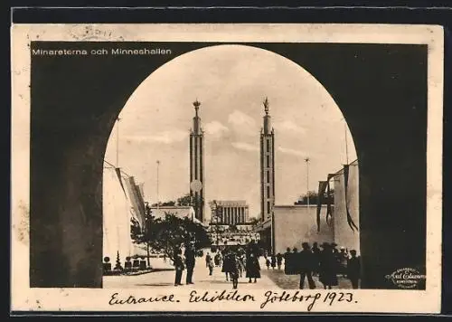 AK Göteborg, Jubileumsutställningen 1923, Minareterna och Minneshallen, Ausstellung