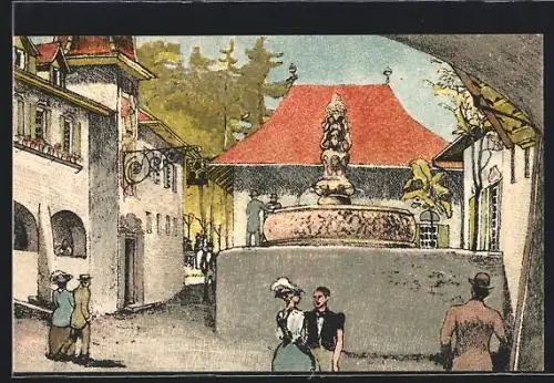 AK Bern, Schweizer Landes-Ausstellung 1914, Brunnen in Bern