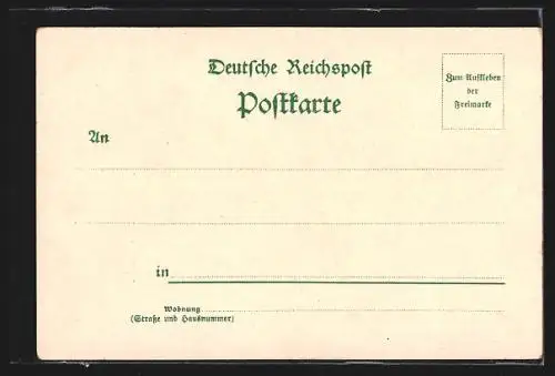 Lithographie Berlin, Gewerbe-Ausstellung 1896, Riesenfernrohr, Gebäude für Gas-Industrie
