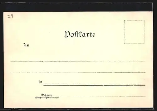Lithographie Nürnberg, Bayerische Landesausstellung 1896, Maschinenhalle, Weinhaus, Kunsthalle, Wappen