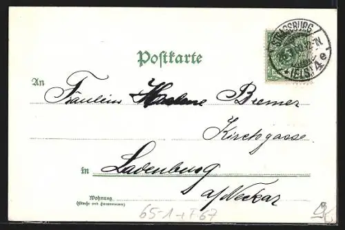 Lithographie Strassburg i/E, Motiv vom Centralbahnhof