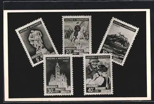 AK Magyar a Magyarèrt, allgemeine Briefmarkenserie 1938-1939