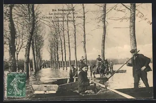 AK Troarn, Hochwasser im Jahre 1910