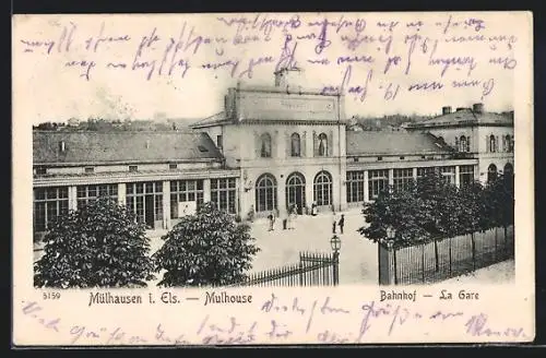 AK Mülhausen i. Els., Bahnhof