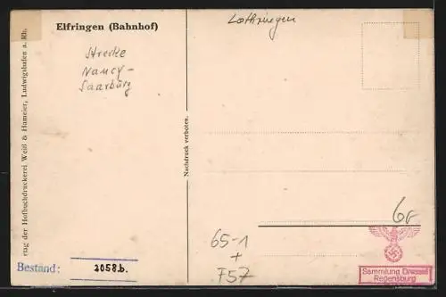 AK Elfringen, Bahnhof's - Partie