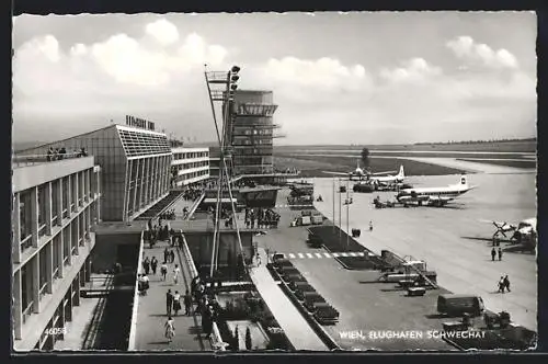 AK Wien, Flugzeuge auf dem Flughafen Schwechat