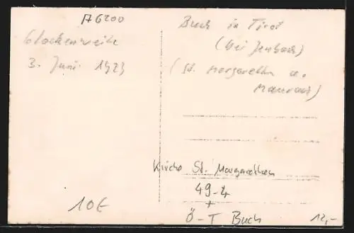Foto-AK Buch bei Jenbach, St. Margarethen, Glockenweihe am 3.6.1923