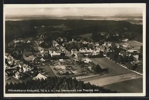 AK Königsfeld /bad. Schwarzwald, Höhenluftkurort vom Flugzeug aus