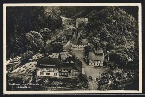 AK Falkenstein / Ludwigstadt, Ortsansicht mit Gasthaus zum Falkenstein