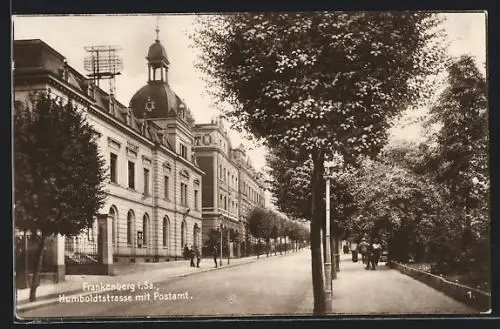 AK Frankenberg i. Sa., Humboldtstrasse mit Postamt