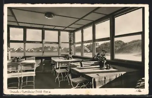 AK Nesselwang (Allgäu), Veranda im Sportheim Böck