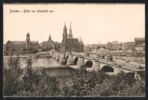 AK Dresden, Blick von Neustadt aus
