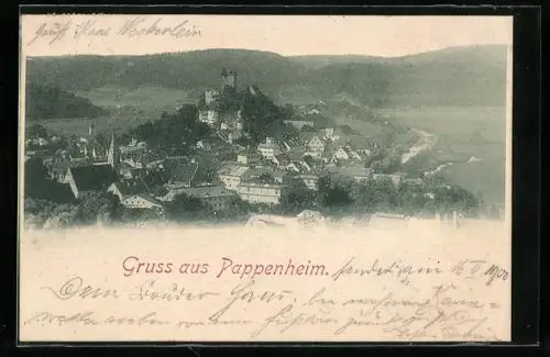 AK Pappenheim / Bayern, Ortsansicht aus der Vogelschau