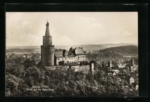 AK Weida / Thür., Blick auf die Osterburg