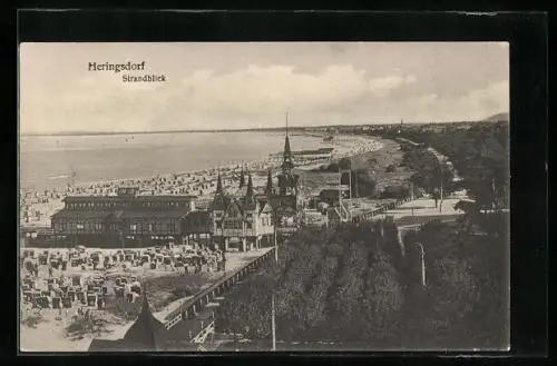AK Heringsdorf / Seebad, Strandblick aus der Vogelschau