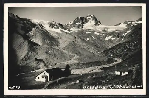 AK Dresdner Hütte, Blick zum Gipfel
