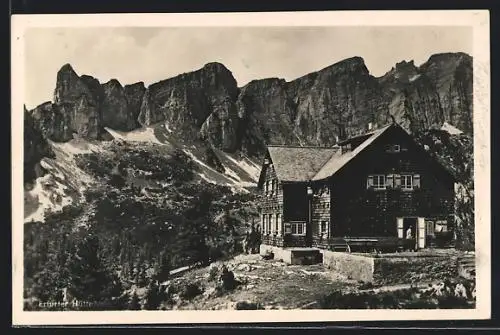 AK Erfurter Hütte, Berghütte mit Panorama