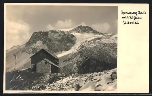 AK Spannagelhaus, Blick von der Hütte ins Gebirge