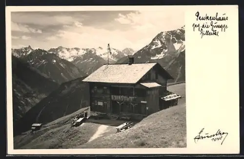 AK Penkenhaus, Berghütte gegen die Berge im Zillertal