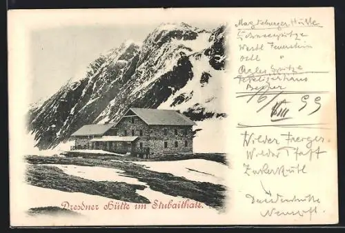 AK Dresdner Hütte im Stubaithale