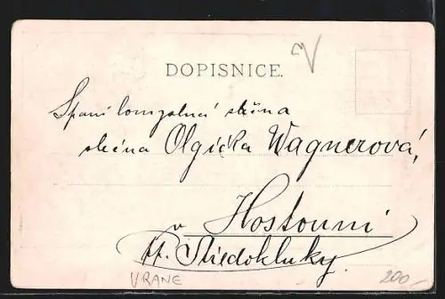 AK Vrane, Blick vom Hang zum Ort