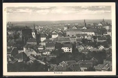 AK Schlan / Slany, Ortsansicht aus der Vogelschau