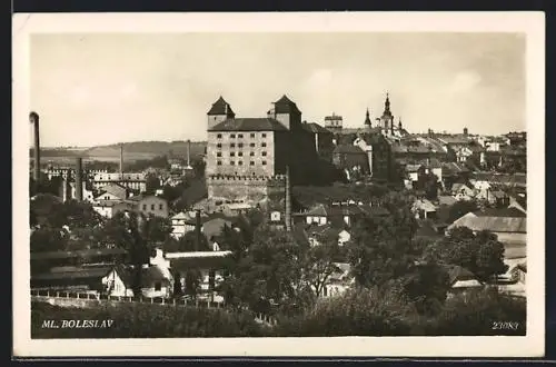 AK Ml. Boleslav, Panorama mit Burg