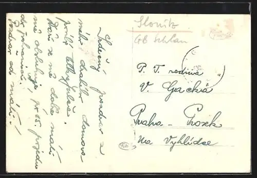 AK Zlonice, Teilansicht aus der Vogelschau