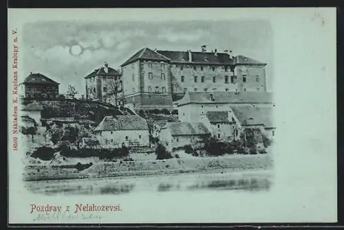 AK Nelahozevsi, Partie beim Schloss um 1900