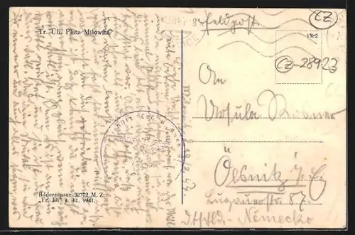 AK Milowitz, Truppen-Übungs-Platz, Strassenpartie