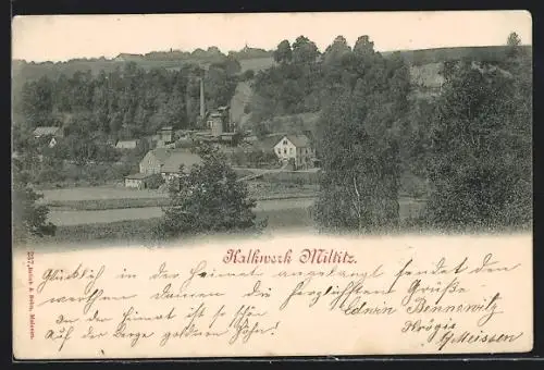 AK Miltitz / Meissen, Kalkwerk mit Umgebung