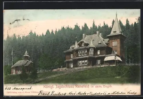AK Rehefeld / Erzgeb., Königliches Jagdschloss Rehefeld