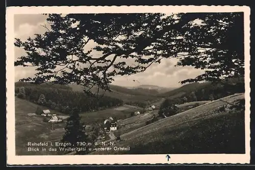 AK Rehefeld / Erzgeb., Blick in das Weisseritztal und unterer Ortsteil